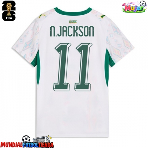Camiseta Senegal Nicolas Jackson #11 Primera Equipación Replica Mundial 2026 para mujer mangas cortas